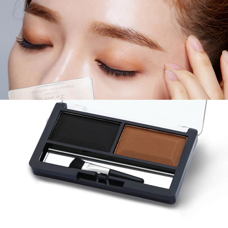 Sugar box Black Eyebrow Makeup Brown Eyebrow Powder Shadow with Brush
