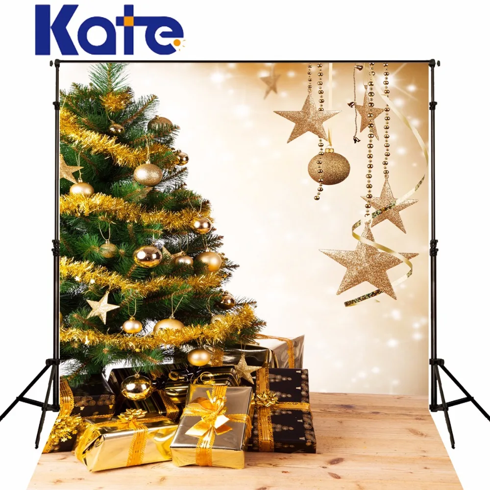 

Kate Digital Printing Christmas Photography Backdrops Wood Floor Christmas Tree Photo Background For Children Backdrop