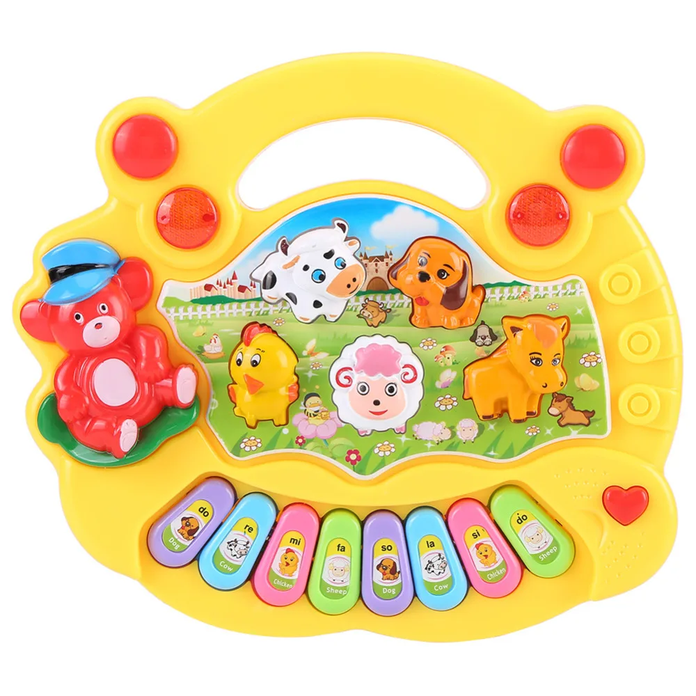 

Baby Kids Musical Animal Farm Piano Toys Early Educational Toys For Children Gift 2 Colors Developmental Music Toy