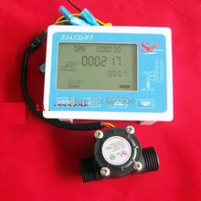 DC8V-24V G1/2 Датчик расхода воды Счетчики, термометры+ цифровой контроллер с lcd-дисплеем для жидких оборудование