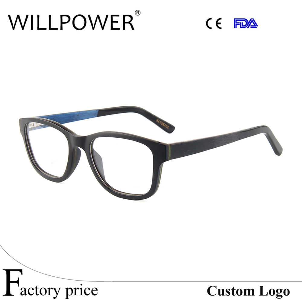 natural wood frame Tortoise acetate tips cheap eyeglasses wooden