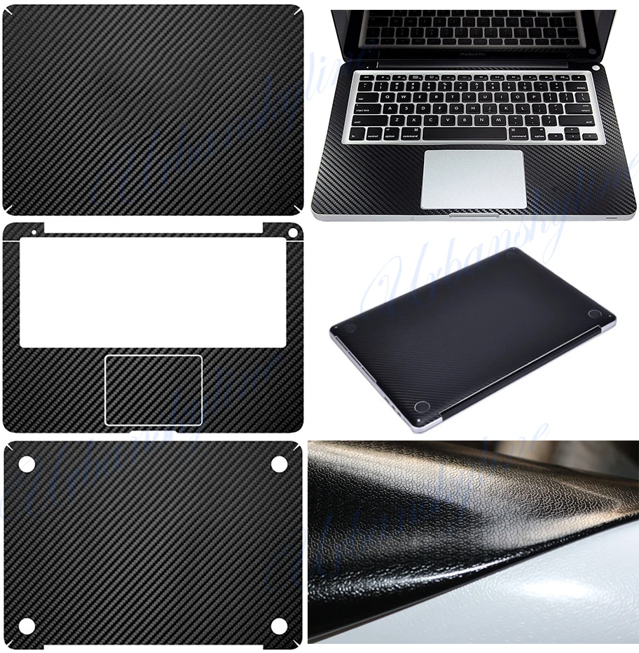 Buy Carbon Fiber Full Black Sticker for apple macbook