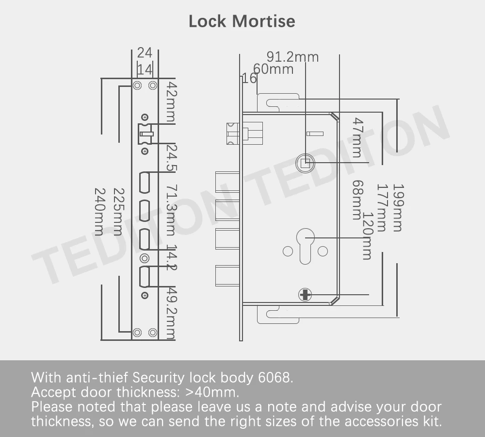 Security Electronic Door Lock, Smart Touch Screen Lock,Digital Code Keypad Deadbolt For Home Apartment