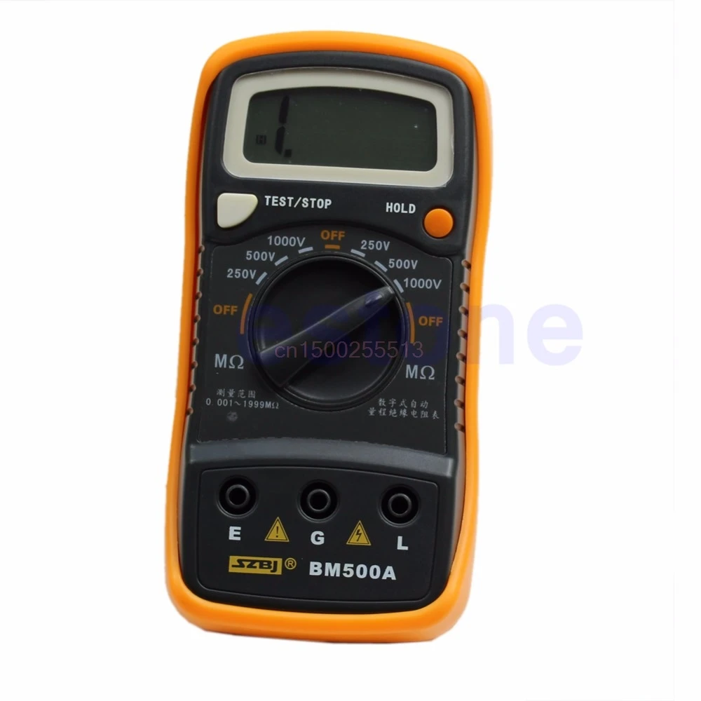 1 шт. BM500A 1000 в 1999 м Цифровой тестер сопротивления изоляции Megohmmeter Megger