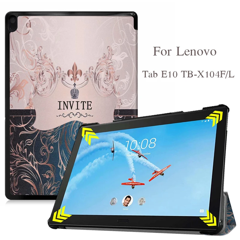 

For Lenovo Tab E10 Cases TB-X104F TB X104F TB-X104L 10.1'' Tablet Protective shell Magnet Slim Stand Smart PU Leather Cover case