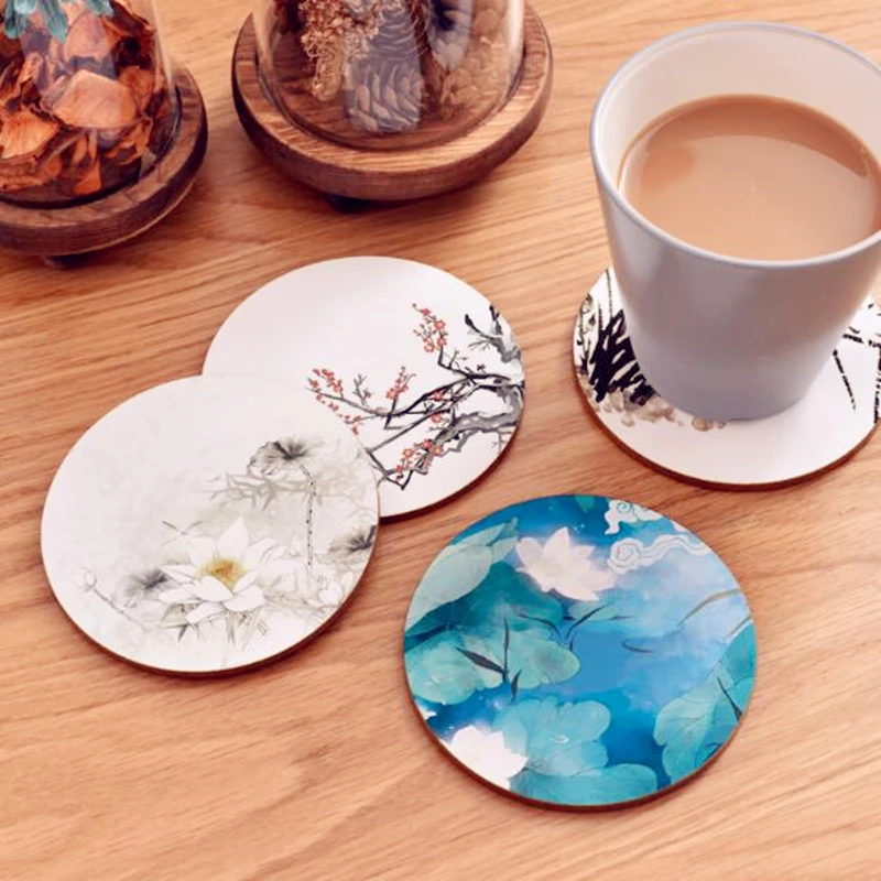 CFen 'ق 1 قطعة عالية الجودة الخشب الوقايات الجدول حصيرة حامل الكأس سادة الشاي القهوة شرب الوقايات مكان حصيرة 9*9 سنتيمتر