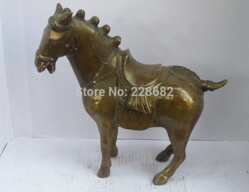 

Collectible Chinese Decorated Old Copper Carved Tang Horse Sculpture/feng Shui Horse