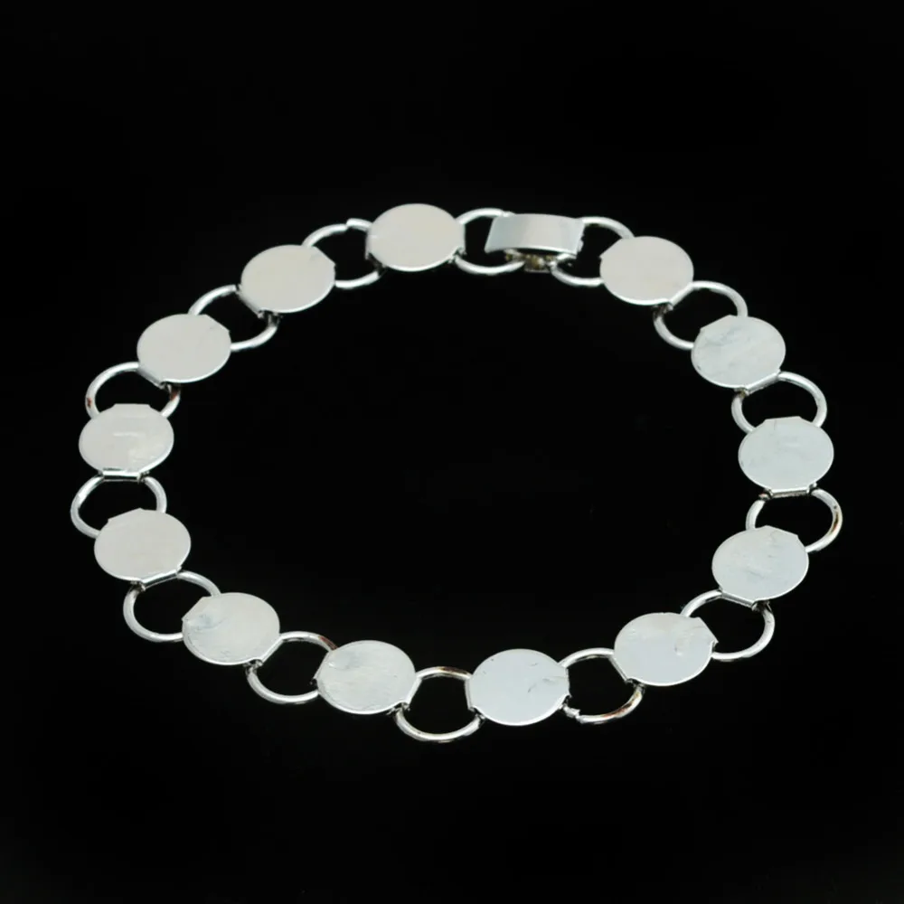 Браслет цепочка с 10 миллиметровым стеклянным кабошоном 22 см 1 шт.|bracelet with|chain