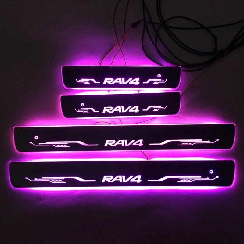  For RAV4 Door Dynamic LED Lamp Sill Scuff Plate Welcome Pedal Car Styling Accessories Twinkle Door  - 33028501980