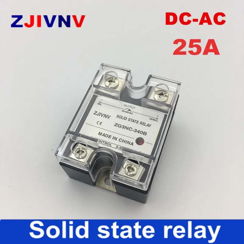 

single phase DC to AC 25a Solid state relay control voltage3-32v, load voltage 90~480vac high quality ssr basic type ZG3NC-325B