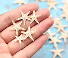 Natural Starfish Beach Decor Small for Nautical or Crafts,sea theme party decoration favors - 1'' Brown 50 PC