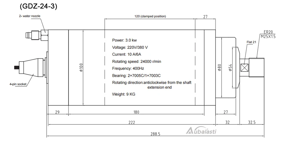 4 шт. подшипник ЧПУ мотор шпинделя 3.2KW 220 380 В GDZ-24 диаметр 105 мм