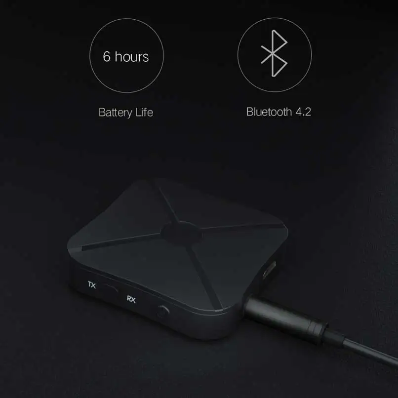 Rovtop 2 в 1 беспроводной Bluetooth 4 аудио приемник передатчик для ТВ 3 5 мм AUX адаптер