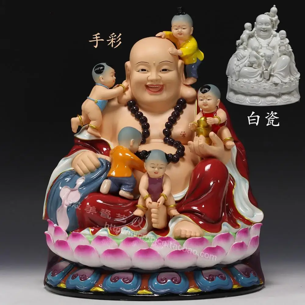 

Dehua ceramic 12-16 five inch lotus sitting Buddha Maitreya Maitreya Buddha Buddha modern entrance Wish your kids a promising fu