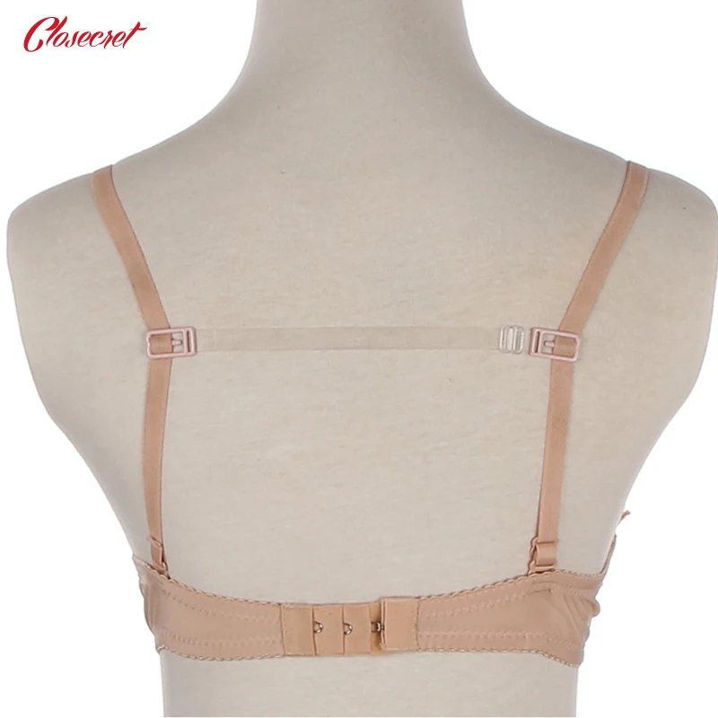 Closecret Women's Elastic Non slip Bra Strap Holder (Clear, One Size,Set of 4 Pieces ) on