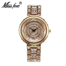 Miss Fox Роскошные Кварцевые Для женщин Часы Марка Золото Бизнес браслет женские часы Водонепроницаемый наручные ceasuri Relogio femininos