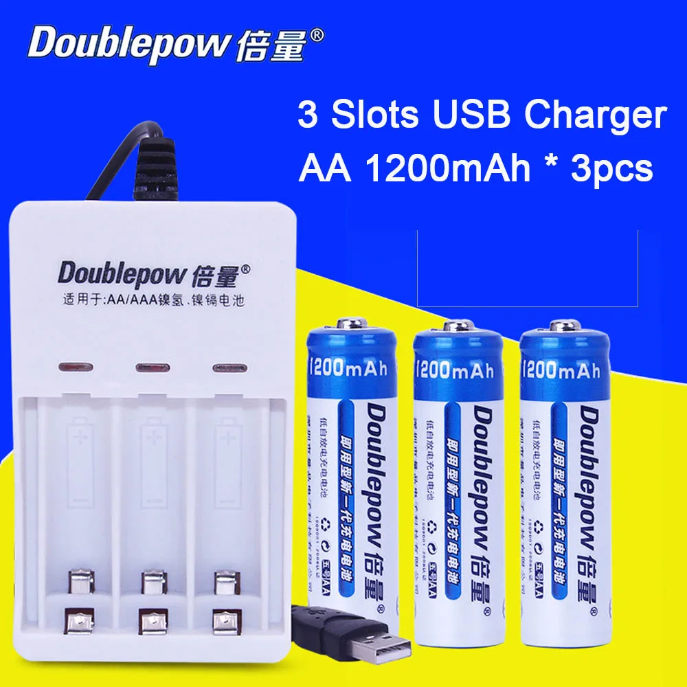 AA Ni-MH аккумуляторы+ 4 слота USB зарядное устройство для AA/AAA батареи; 800mAh 1200mAh 2A 5# батарея+ портативный батарейный блок - Цвет: Package 5