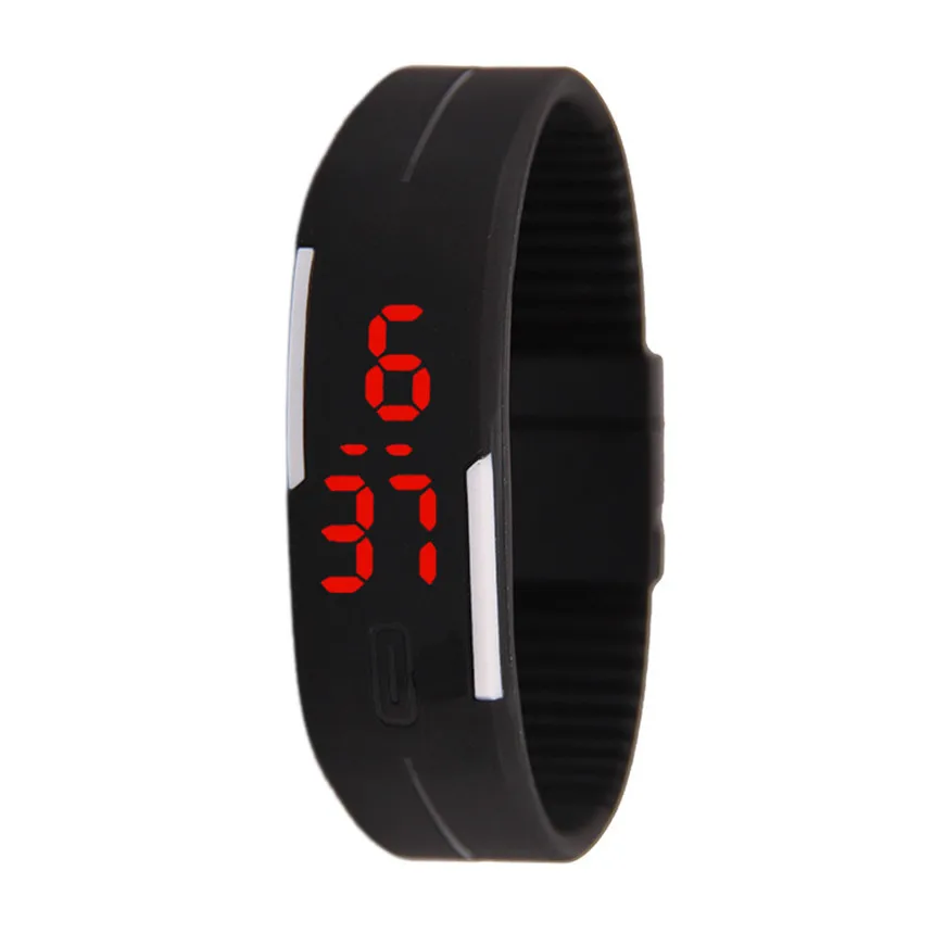

Fashion Men Women Sports Bracelet Watches LED Electronic Digital Candy Color Silicone Wrist Watch Gift for Children Kids D20