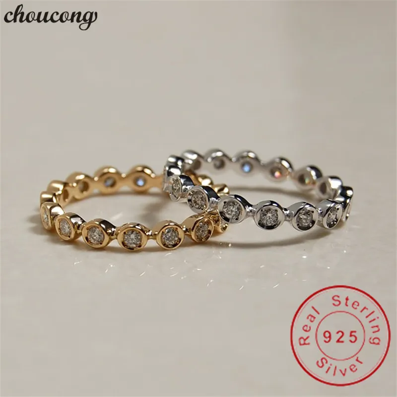 

choucong Eternity Wedding Band Ring 100% Real 925 sterling Silver AAAAA cz Engagement Rings For Women Fine Finger Jewelry