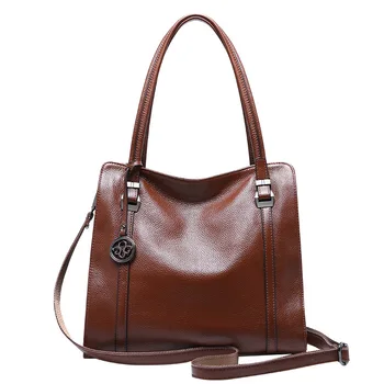 

Moxi Fashion Luxury Women Handbag Genuine Leather Shoulder Bags Lady Large Capacity Crossbody Hand Bag Khaki Color Tote