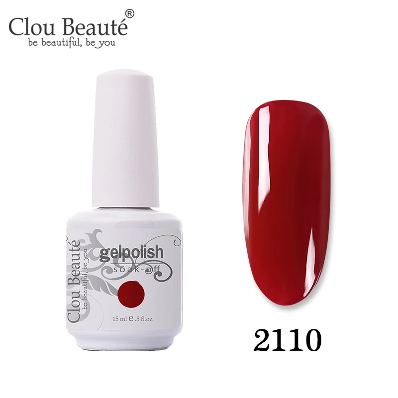 2110 Clou Beaute Блеск Гель-лак набор УФ Vernis Полупостоянный праймер основа и верхнее покрытие УФ гель лак для ногтей Гибридный маникюрный гель для ногтей - Цвет: 2110
