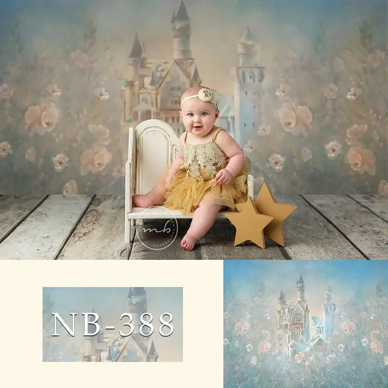 Фон для фотосъемки новорожденных детей с изображением цветов замка на день рождения фон для детской фотосъемки реквизит для фотостудии