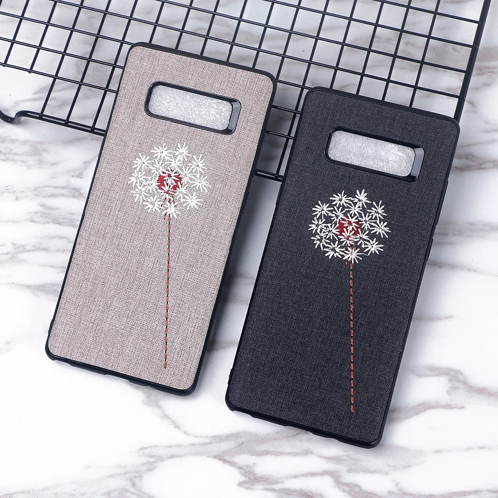 

For Samsung Galaxy Note8 Case Samsung Note 8 Handmade Embroidery 3D Flower Dandelion Cases for Samsung Galaxy Note 8 Cover 6.3''
