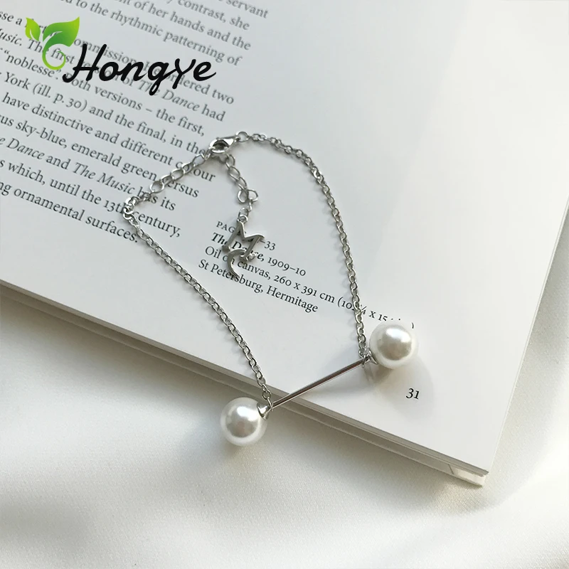 Hongye Silver 925 Jewelry Pearl Bracelets Women Wrist Accessories Elegant Link Valentine's Day Lover Gifts Friendship Bracelet