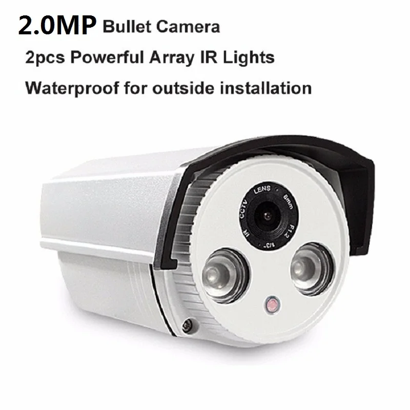 

Aluminum Metal Waterproof Outdoor Bullet IP Camera 960P 1080P 3MP/4MP Security Camera CCTV 2PCS ARRAY LED Board ONVIF IP Camera