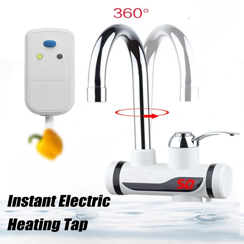 

3000W 220V Instant Electric Water Heater LED Digital Display Fast Heating Faucet With Leakage Protection Deck Mounted