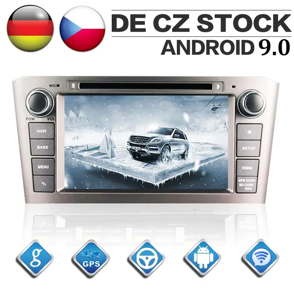 

2 Din Android 9.0 Octa Core Car Radio for Toyota Avensis 2002-2008 GPS Navigation CD DVD Player WIFI Bluetooth Headunit