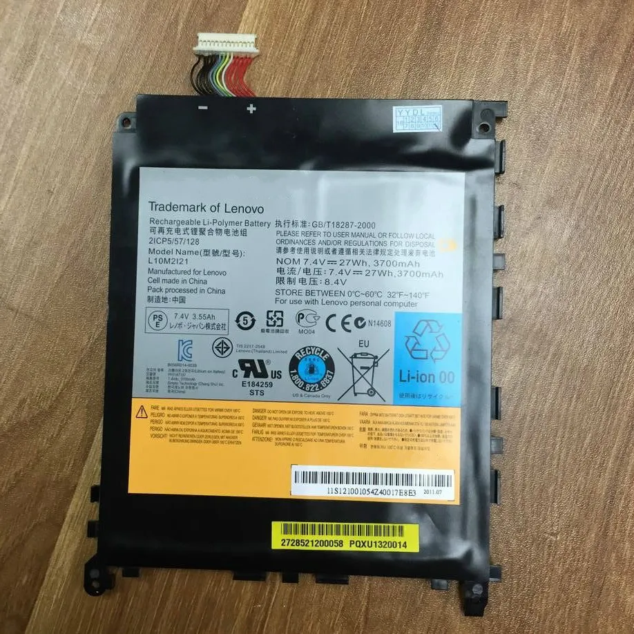 

NEW L10M2I21 battery for Lenovo Tablet PC L10M2121 battery Y1011 battery 21CP5/57/128 7.4V 27WH battery