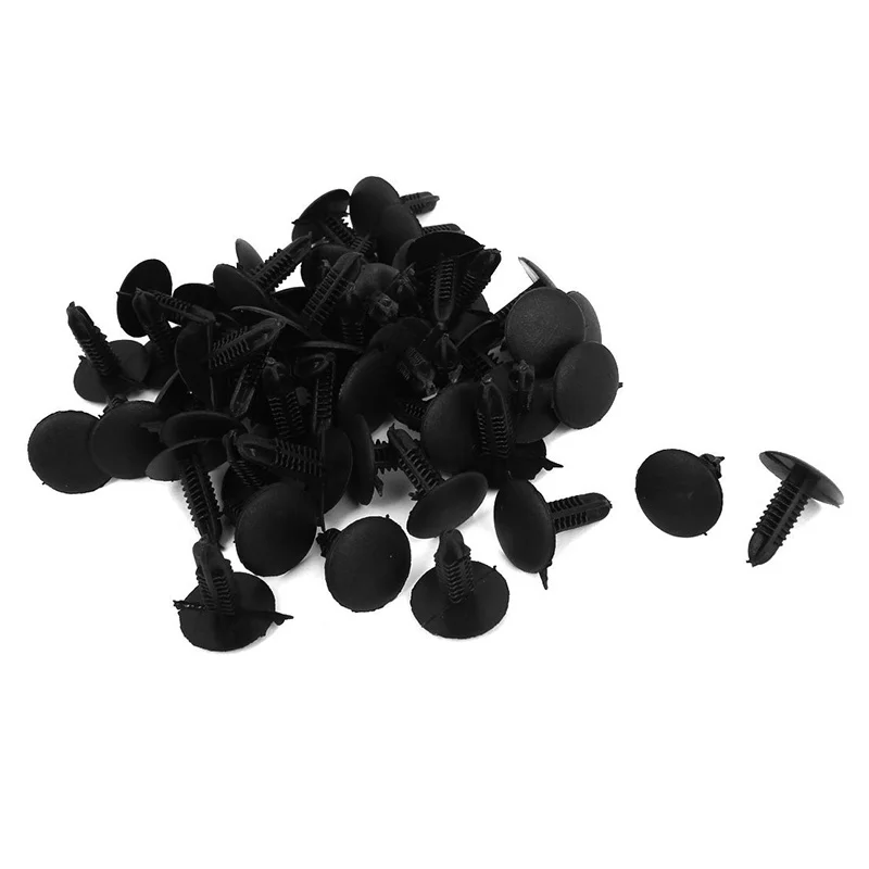 

48 шт., черные пластиковые заклепки с отверстием, 5 Х5 мм
