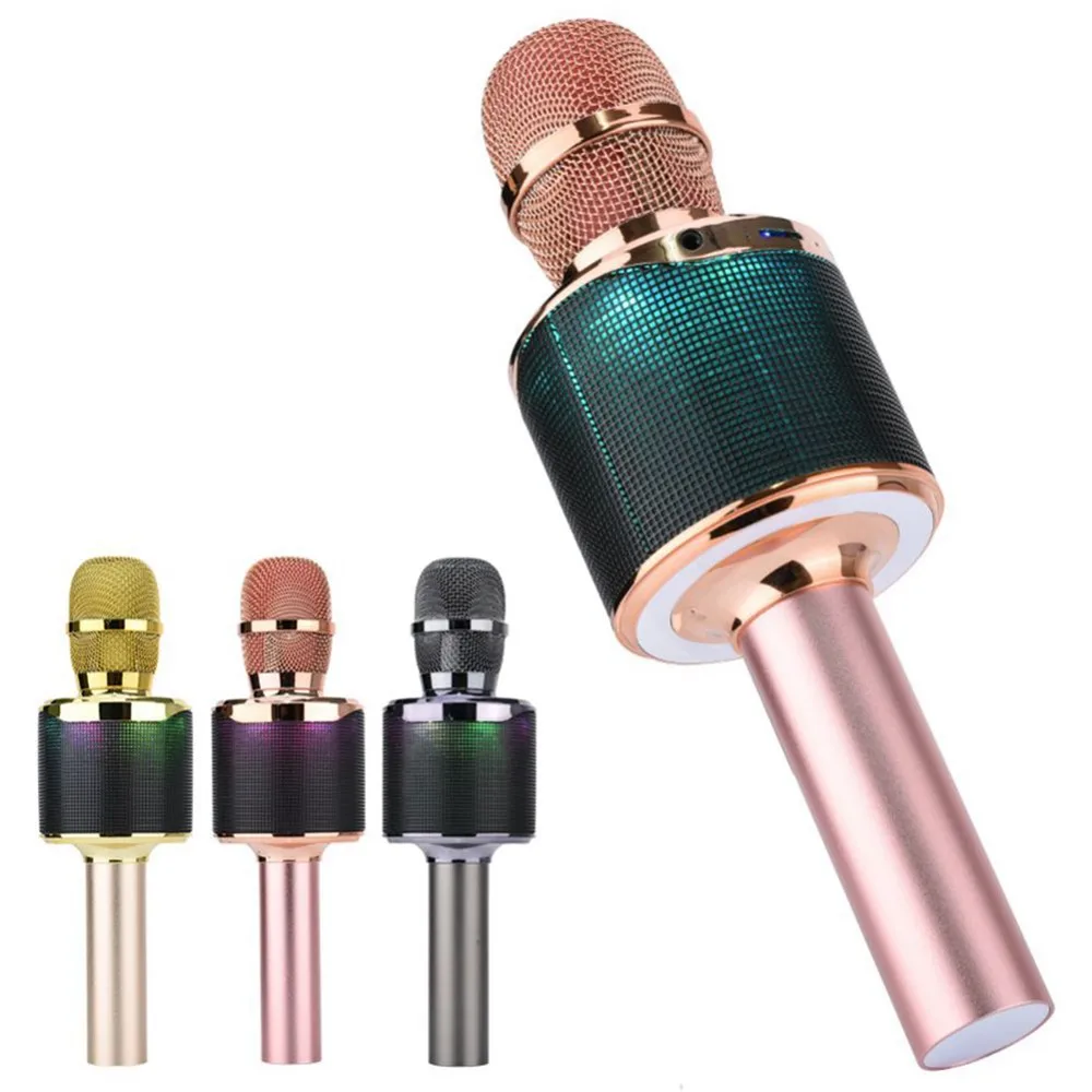 

N15 Wireless Bluetooth Karaoke Handheld Microphone RGB LED KTV Player Bluetooth Mic Speaker Record Music Microphones