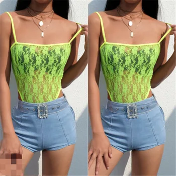 

2019 Brand New Style Leotard Women Romper Shirt Top Sleeveless Stretch Lace Jumpsuit Bodysuit