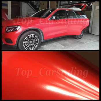 

Ceramic Red Satin Vinyl Wrap Car Wrap foil Covering With air free PROTWRAPS Low tack glue Like 3M Quality 1.52X20M / 5x67ft