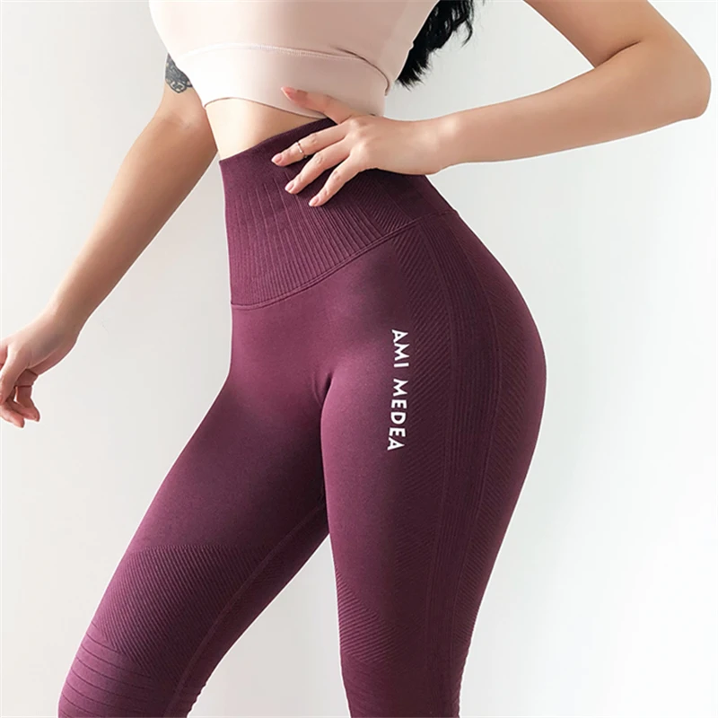 Womens Seamless High Waisted Gym Leggings Power Stretch Compression Running Workout Leggings