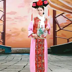 Для женщин Косплэй одежда Китайский древних халат династии Цин Королевский платье принцессы платье цветочный сценический костюм Perfoamance