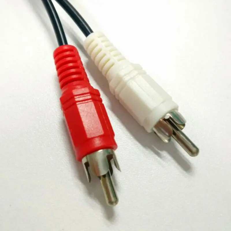 

3.5 1/8 mm Stereo Female Mini Jack to 2 Male RCA Plug Audio Cables Y Adapter