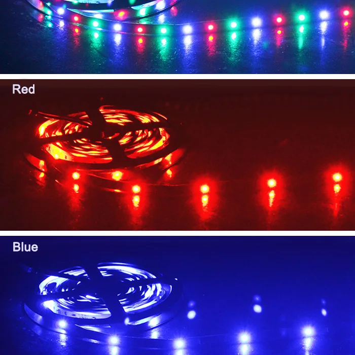 5M RGB Светодиодные ленты светильник 3528SMD DC12V гибкий светодиодный RGB светильник ленты 60 светодиодный s/m, 2A Питание адаптер, 24-кнопочный пульт дистанционного управления