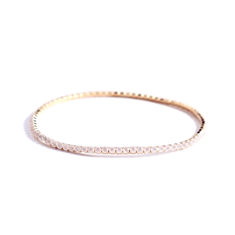 

Cute Rhinestone Stainless Steel Cuff Bracelet Chain Bangle