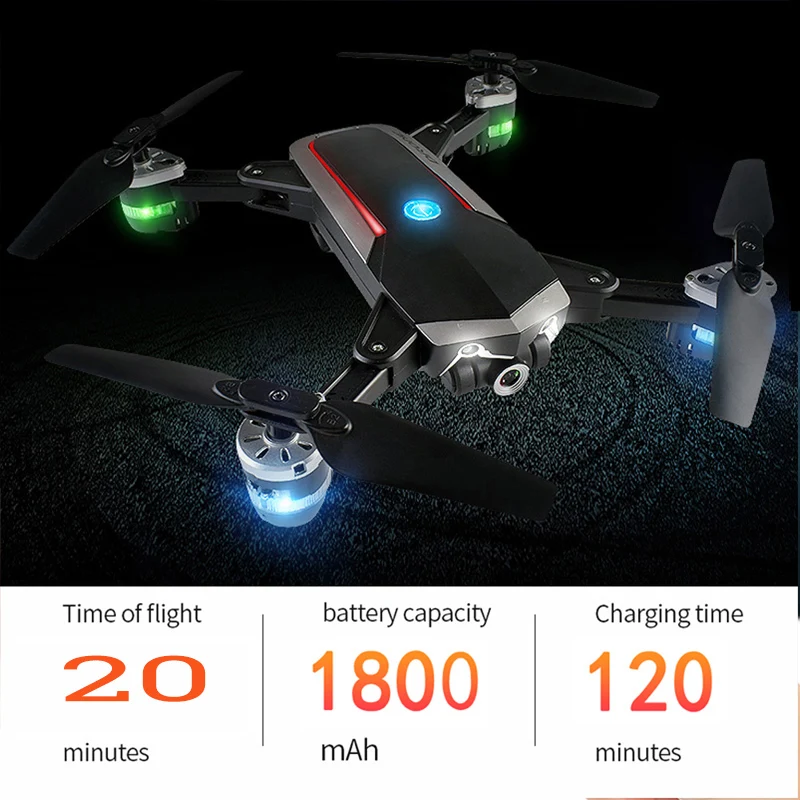 Drone With HD 1080P Wifi Camera Hovering profissional racing FPV Quadcopters 5MP Folding RC Helicopter Storage bag toy for boys