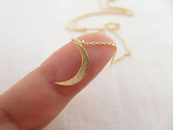 

Crescent Moon Necklace Tiny Gold Silver or Rose Gold Moon Jewelry Dainty and Delicate Birthday Wedding Bridesmaid Gift YLQ0648