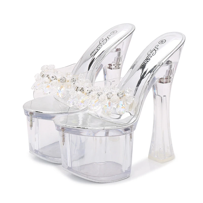 clear heels slip on