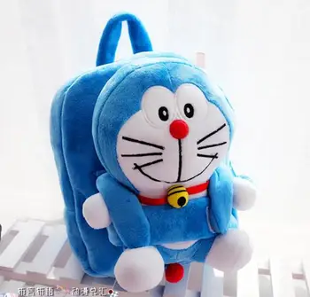 

candice guo! super cute plush toy cartoon blue Doraemon doll backpack schoolbag bag kids creative birthday Christmas gift 1pc