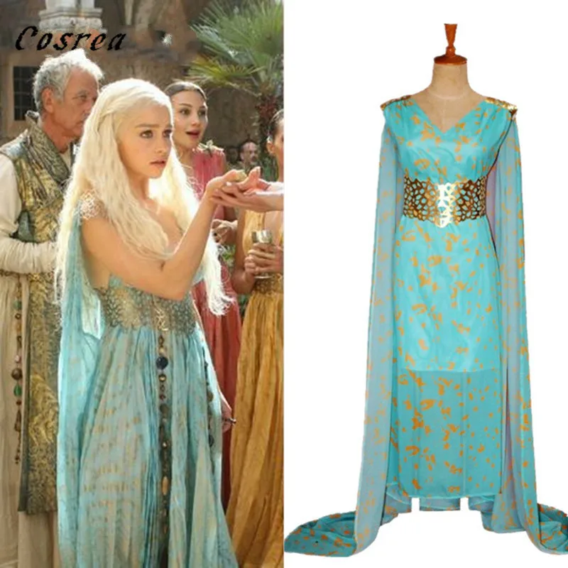 Игра престолов Daenerys Targaryen красивые платья комплекты карнавальный костюм длинное