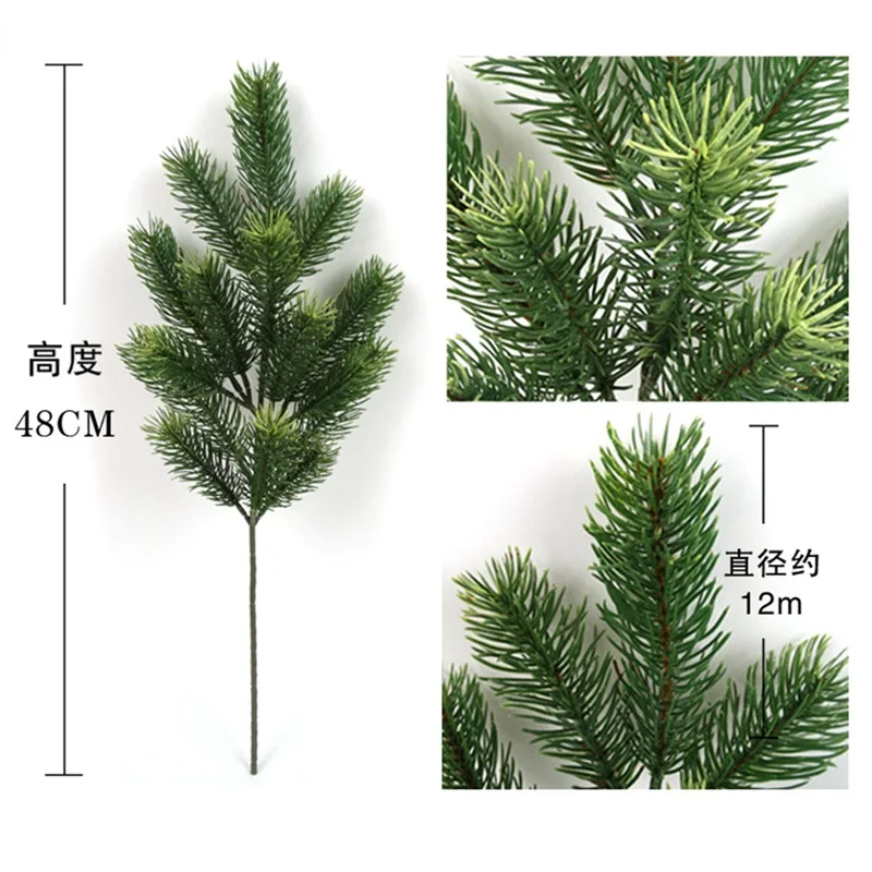 Artificial Plastic Green Pine Plants Branches Wedding Home Party Decorations DIY ChristmasTree Handcraft Accessories