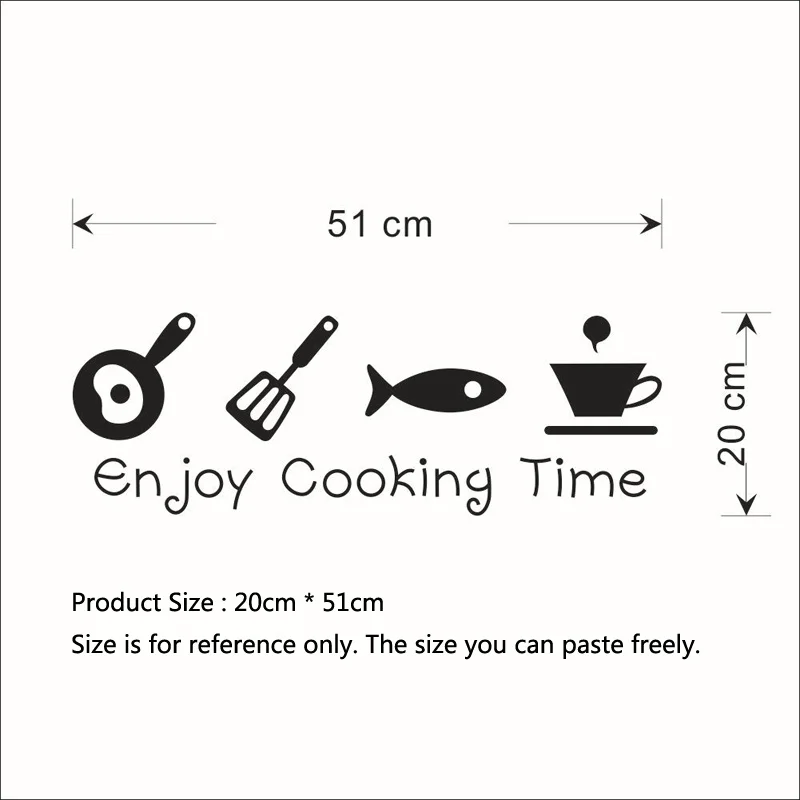 Cartoon enjoy cooking time kitchen Wall Sticker PVC Living room Kitchen Background home decoration Mural Art Decals stickers