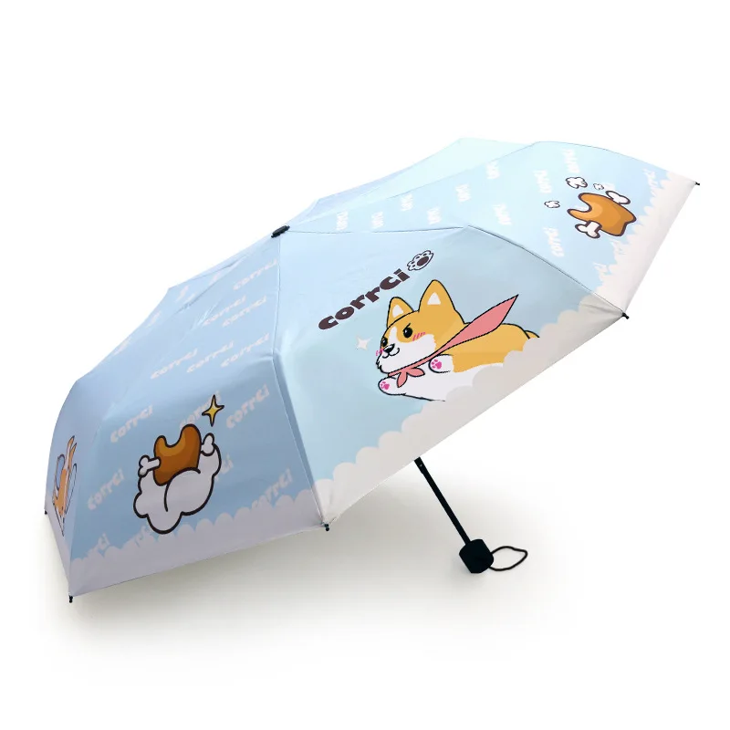 

Corrci Dog Paw Bone Designer Umbrella Tri-Folding Cartoon Windproof Folding Anti-UV Sun Rain Pocket Umbrella