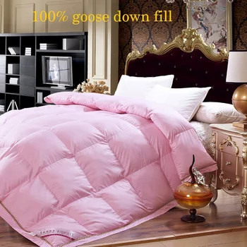 

100% Goose Down Warm silky winter three colors comforter Twin Queen Full size quilts